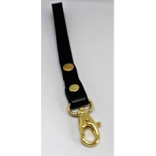 VGP Key  Lanyard Black, press stud snap opening, 17,5cm  W/ Brass Trigger Snap